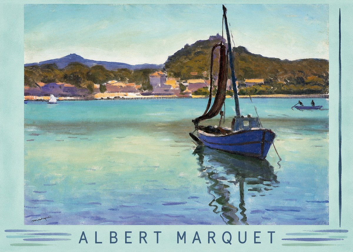 Albert Marquet Blue Boat in the Harbor No3 - Poszter