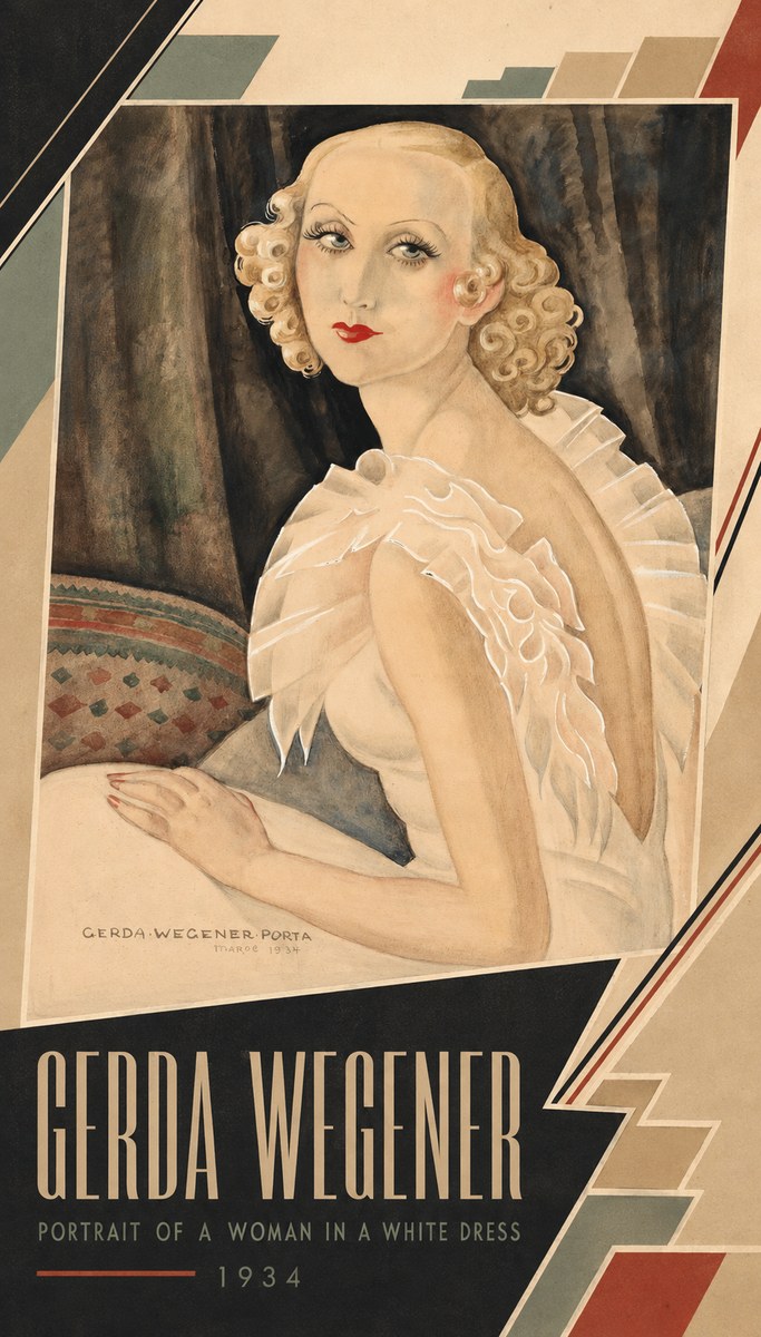 Gerda Wegener Portrait of a Woman in a White Dress No5 - Poszter