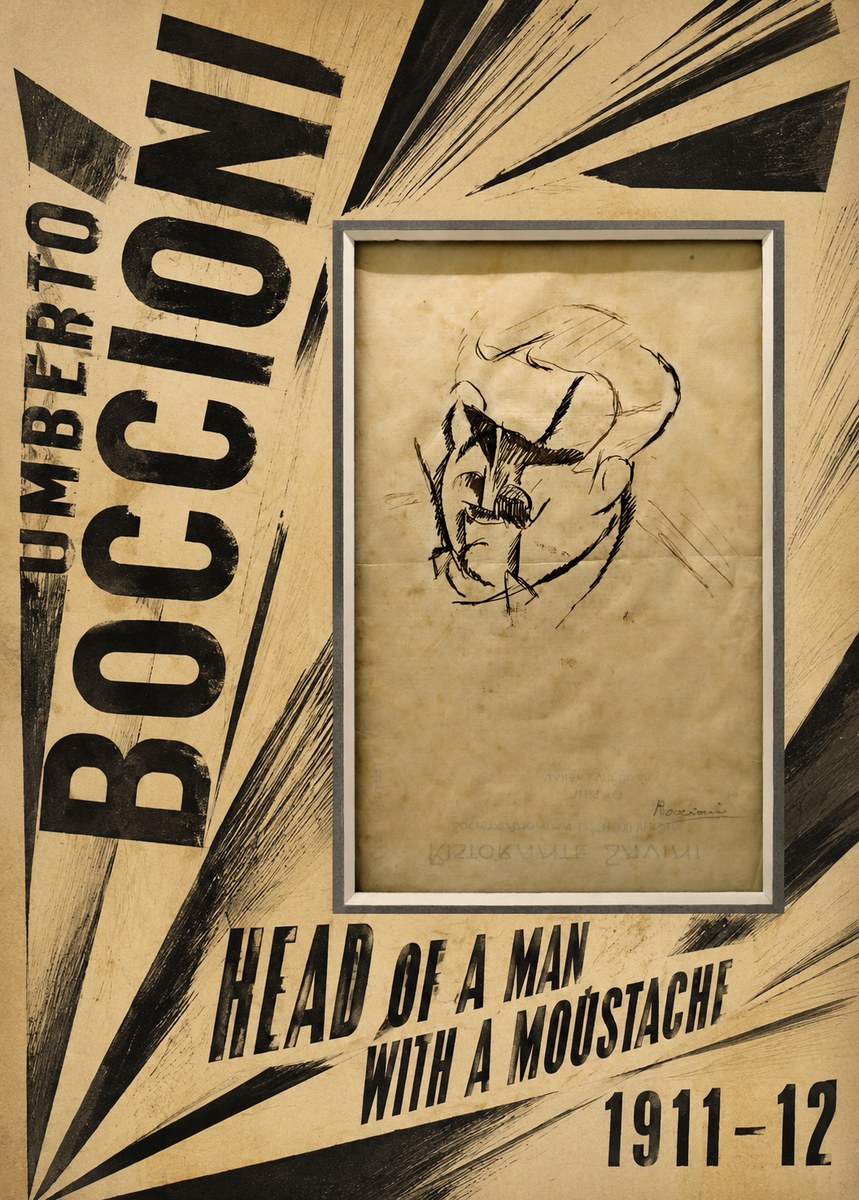Umberto Boccioni Head of a Man with a Moustache No5 - Poszter