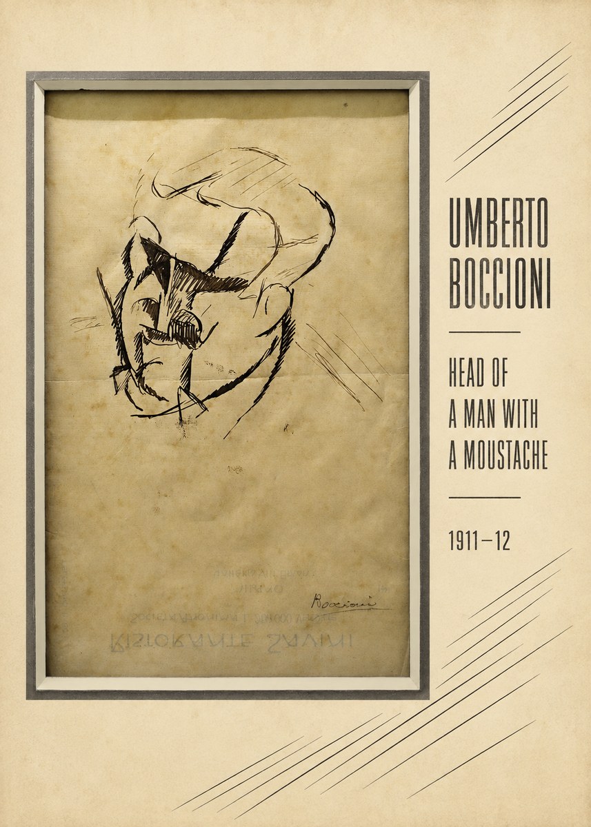 Umberto Boccioni Head of a Man with a Moustache No6 - Poszter