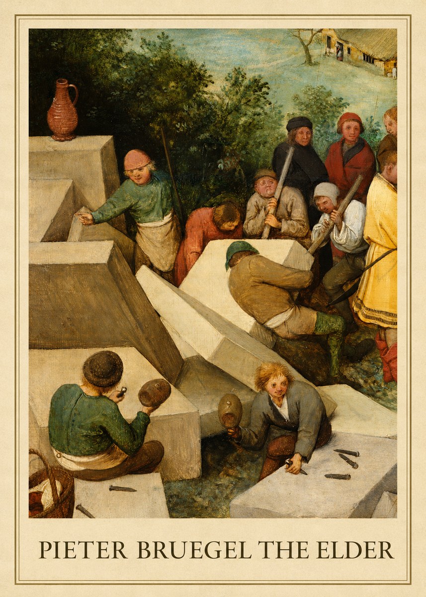 Pieter Bruegel The Tower of Babel V No1 - Poszter