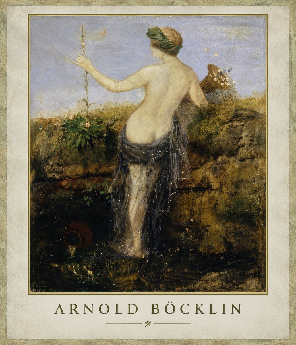 Arnold Böcklin Nymph in a Spring Forest No1 - Poszter
