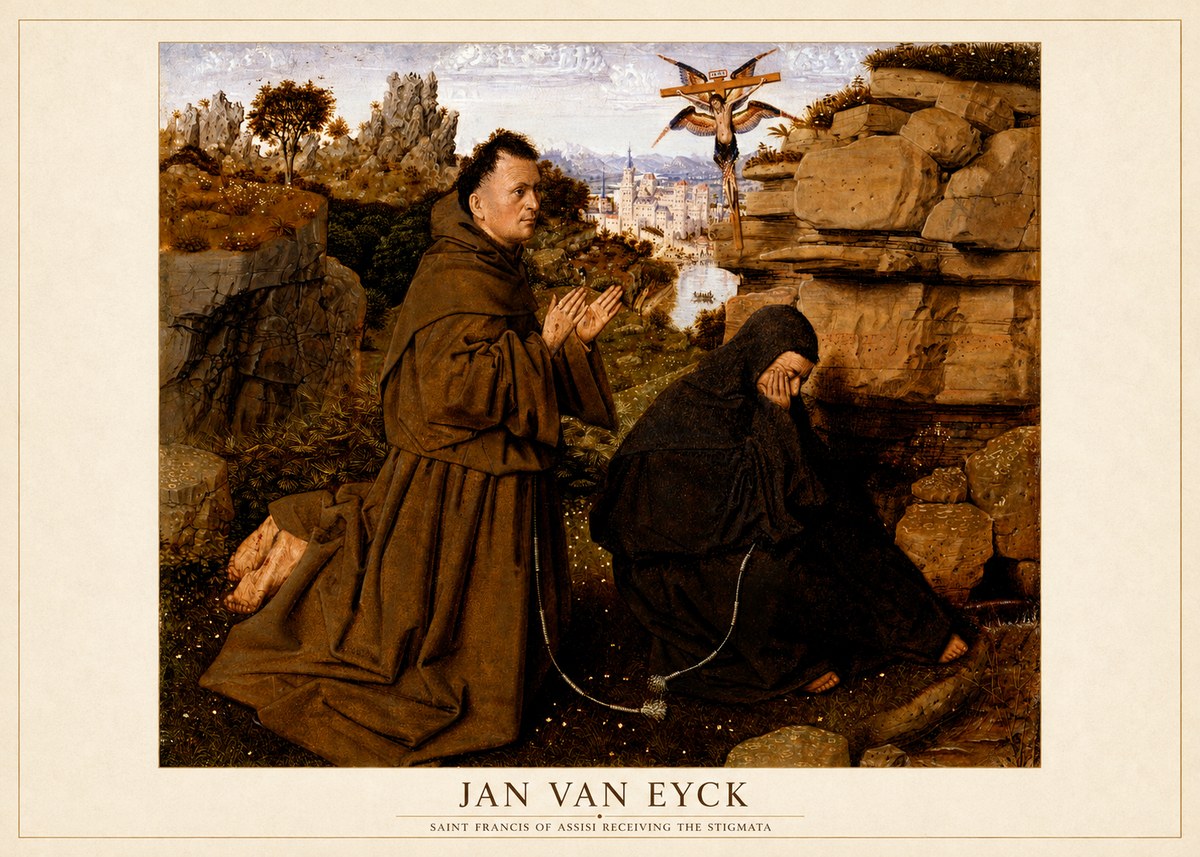 Jan van Eyck Saint Francis of Assisi Receiving the Stigmata No5 - Poszter