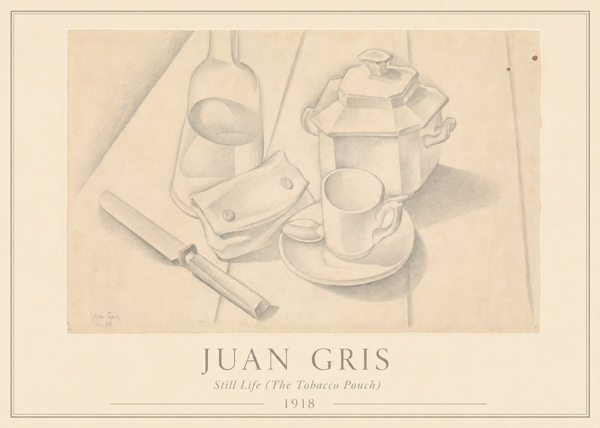 Juan Gris Still Life (the Tobacco Pouch) No3 - Poszter