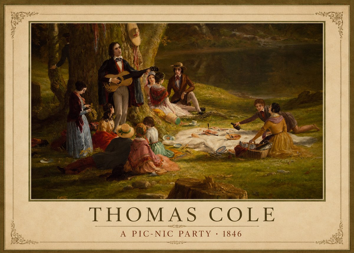 Thomas Cole A Pic-nic Party No3 - Poszter