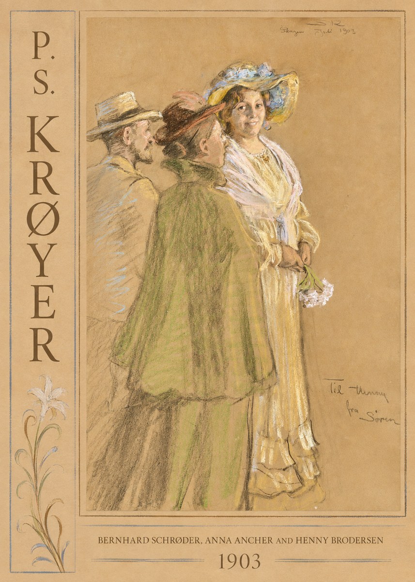 P.S. Krøyer Bernhard Schrøder, Anna Ancher and Henny Brodersen No2 - Poszter
