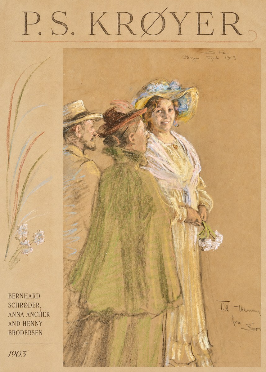 P.S. Krøyer Bernhard Schrøder, Anna Ancher and Henny Brodersen No3 - Poszter