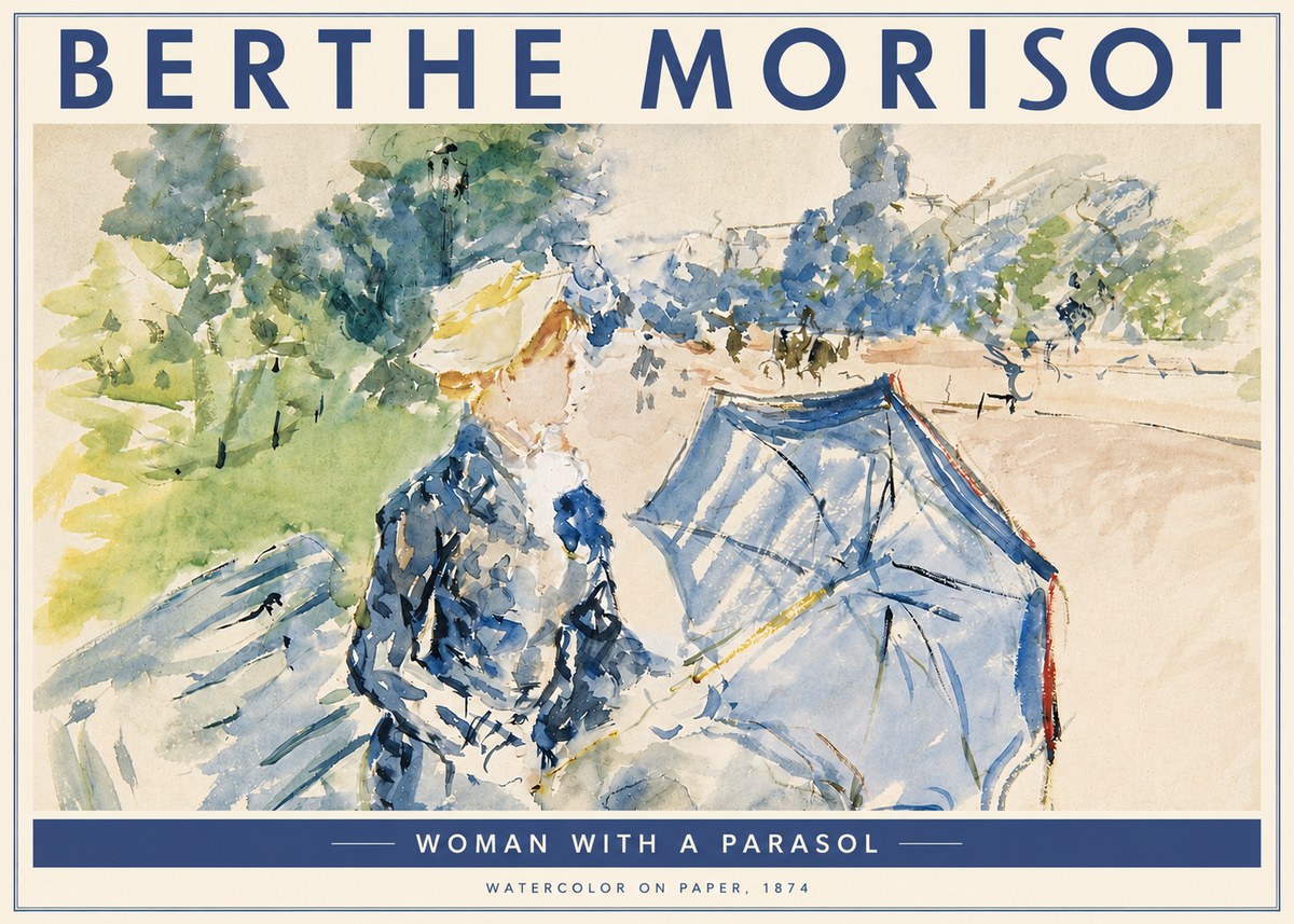 Berthe Morisot Woman with a Parasol No4 - Poszter