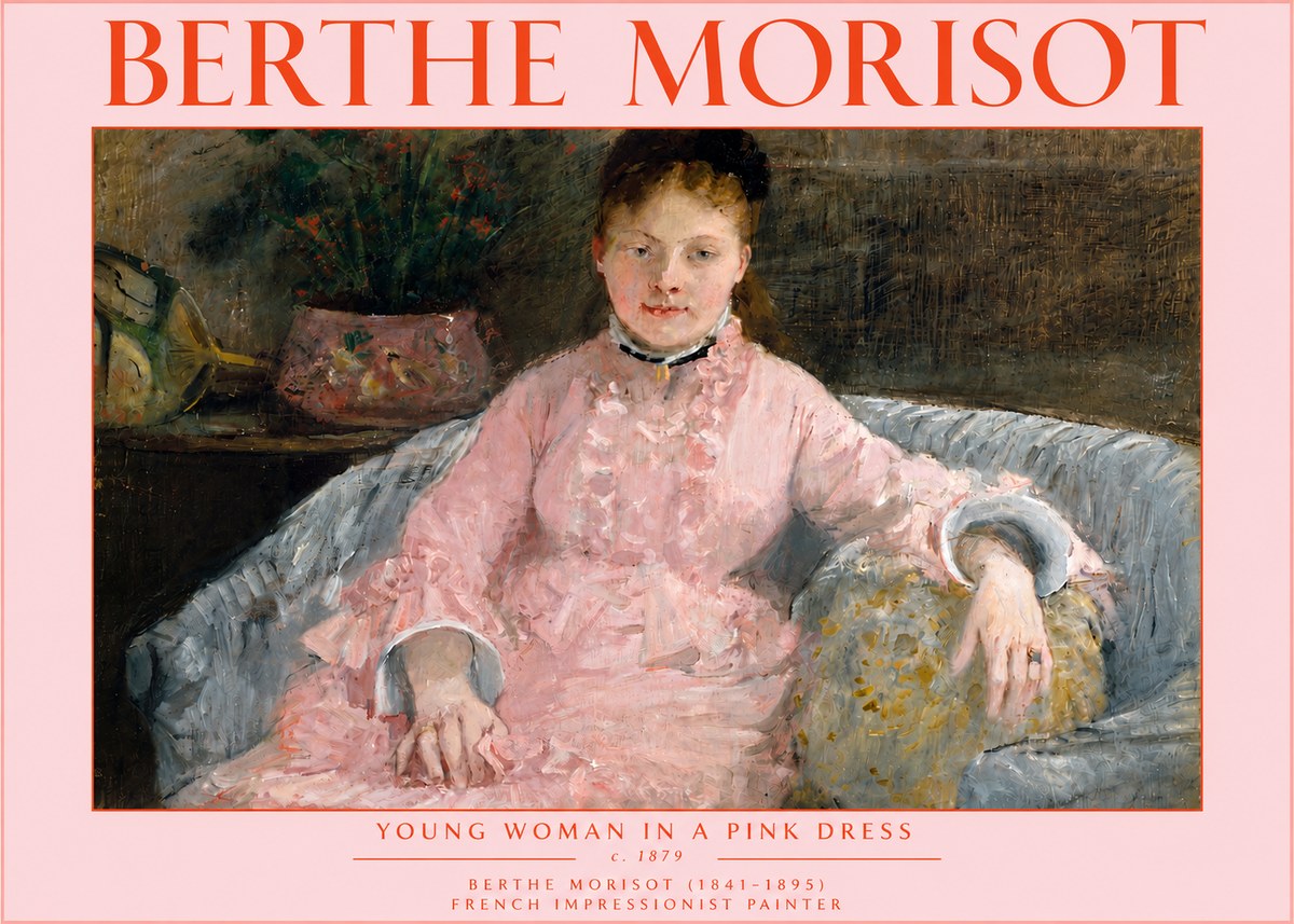 Berthe Morisot Young Woman in a Pink Dress I No5 - Poszter