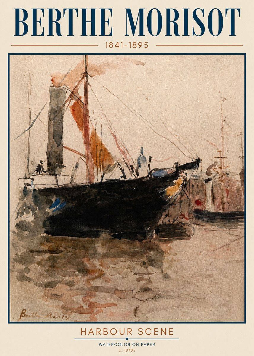 Berthe Morisot Harbour Scene No3 - Poszter