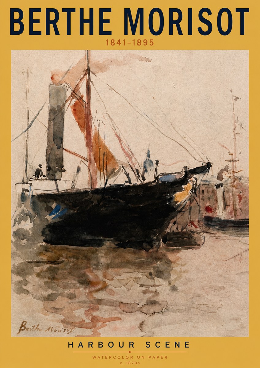 Berthe Morisot Harbour Scene No4 - Poszter