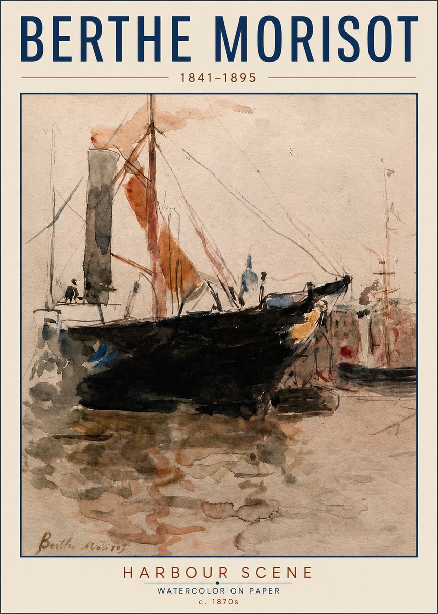 Berthe Morisot Harbour Scene No5 - Poszter
