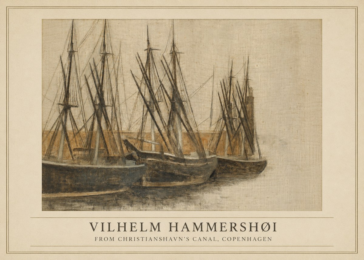 Vilhelm Hammershøi From Christianshavn's Canal, Copenhagen No1 - Poszter