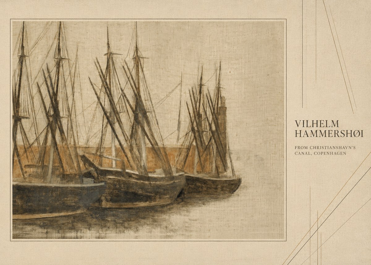 Vilhelm Hammershøi From Christianshavn's Canal, Copenhagen No4 - Poszter