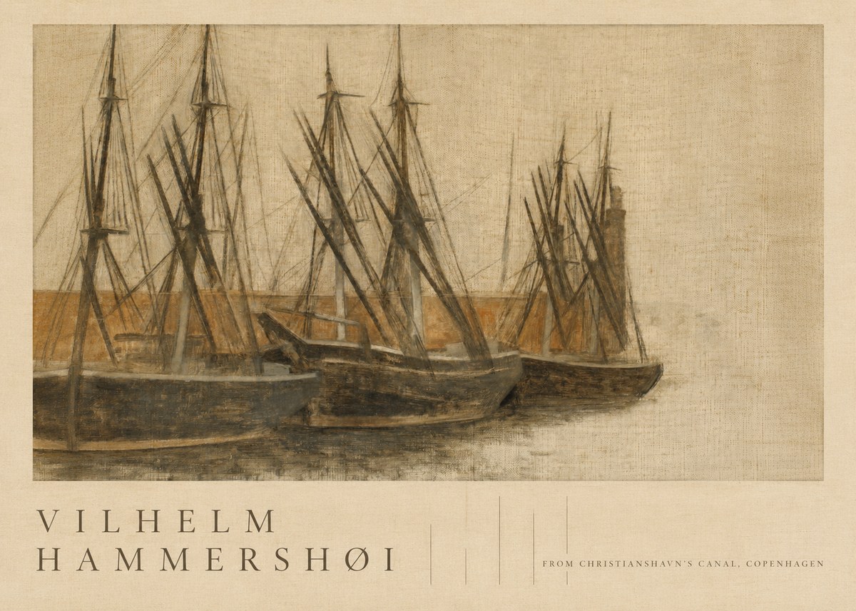 Vilhelm Hammershøi From Christianshavn's Canal, Copenhagen No5 - Poszter