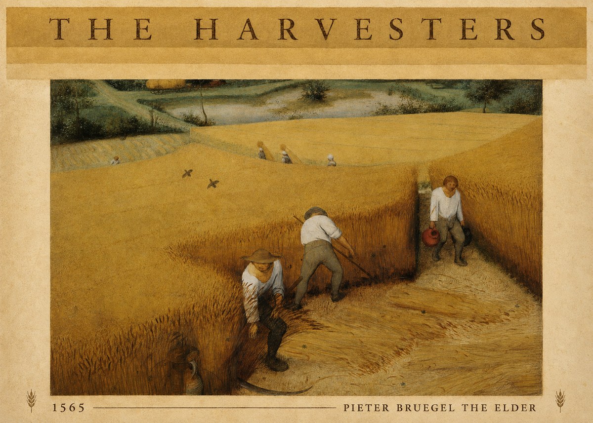Pieter Bruegel The Harvesters IV No6 - Poszter