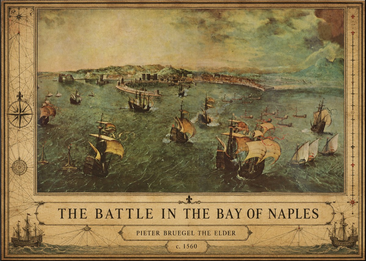 Pieter Bruegel The Battle in the Bay of Naples No2 - Poszter