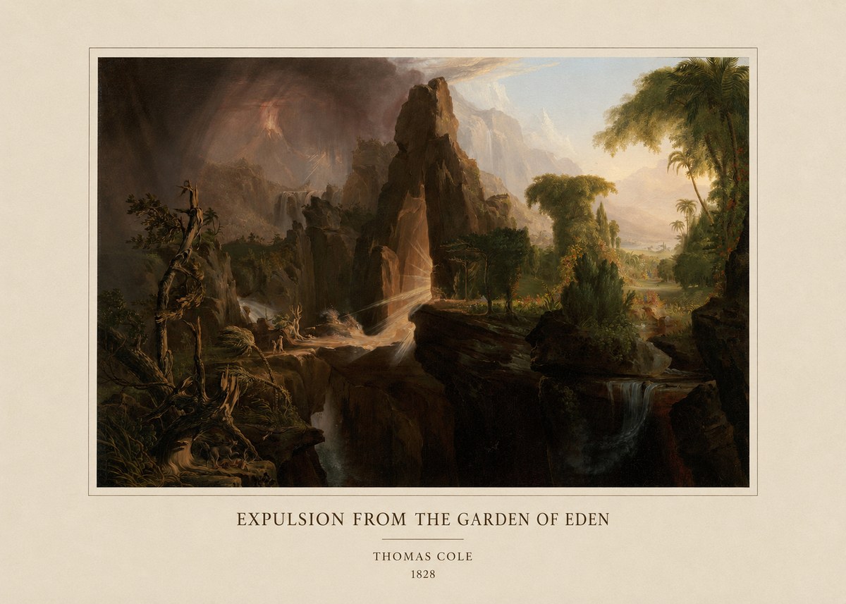 Thomas Cole Expulsion from the Garden of Eden I No4 - Poszter