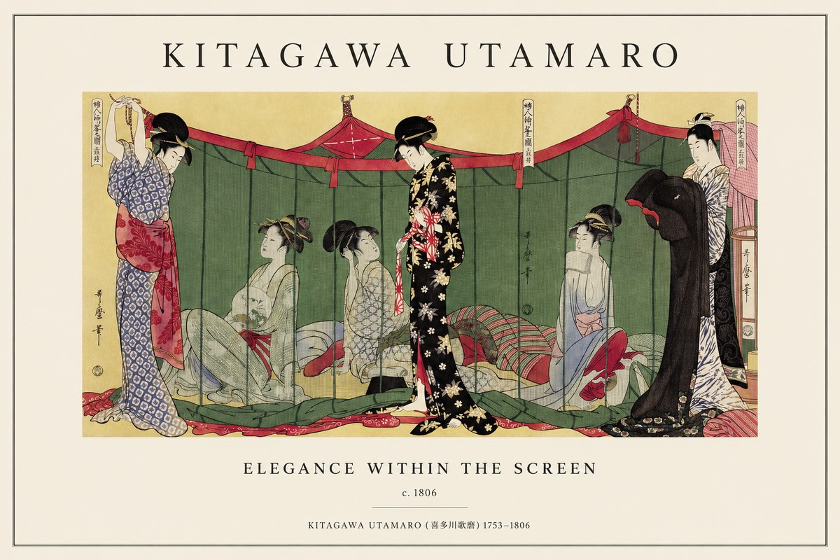 Kitagawa Utamaro Elegance Within the Screen No1 - Poszter