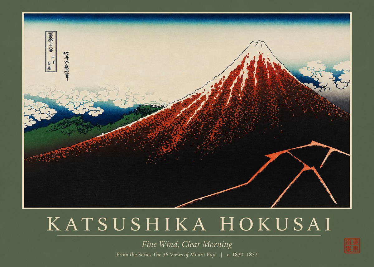Katsushika Hokusai Fine Wind, Clear Morning No2 - Poszter