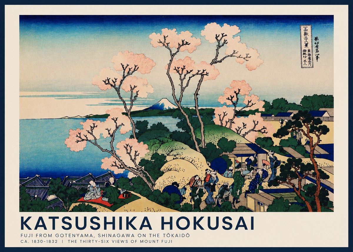Katsushika Hokusai Fuji from Gotenyama, Shinagawa on the Tōkaidō No4 - Poszter