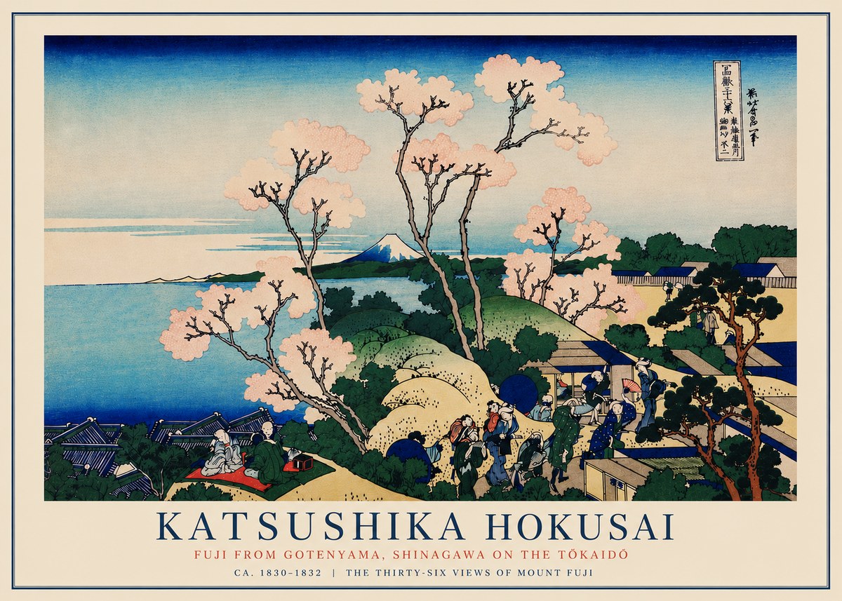 Katsushika Hokusai Fuji from Gotenyama, Shinagawa on the Tōkaidō No5 - Poszter