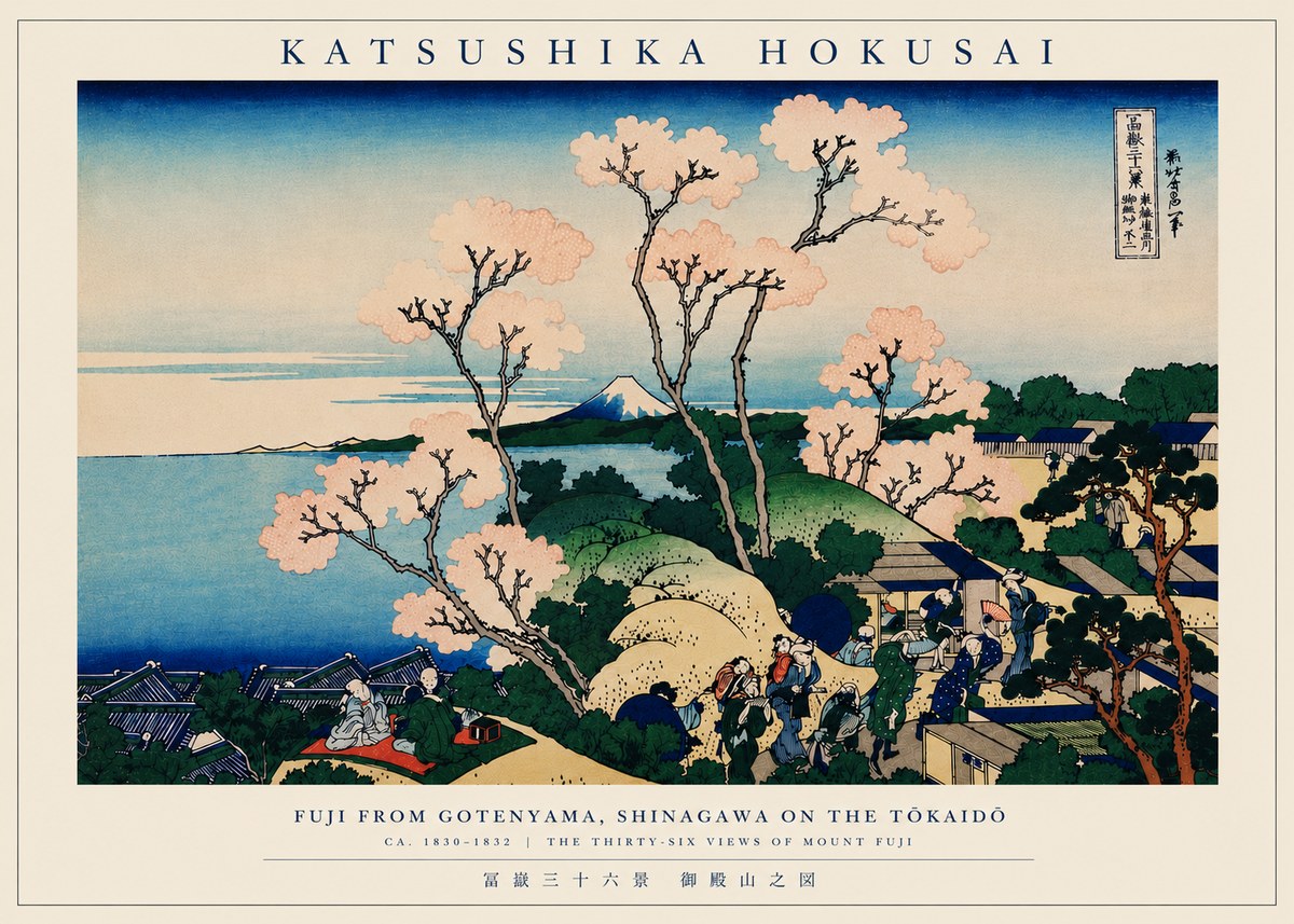 Katsushika Hokusai Fuji from Gotenyama, Shinagawa on the Tōkaidō No6 - Poszter