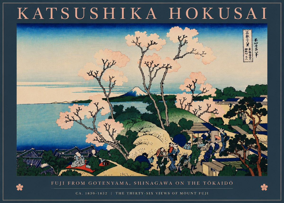 Katsushika Hokusai Fuji from Gotenyama, Shinagawa on the Tōkaidō No7 - Poszter