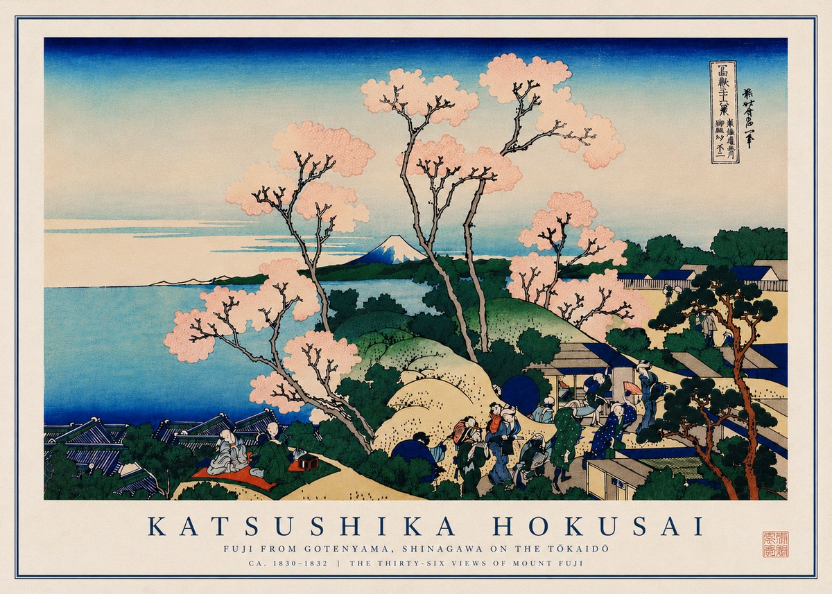 Katsushika Hokusai Fuji from Gotenyama, Shinagawa on the Tōkaidō No8 - Poszter