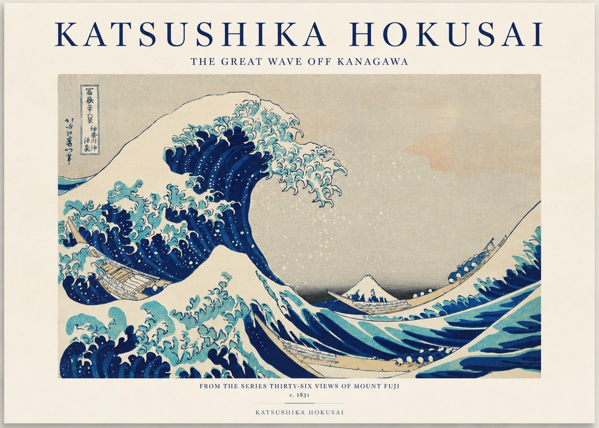 Katsushika Hokusai The Great Wave off Kanagawa I No1 - Poszter