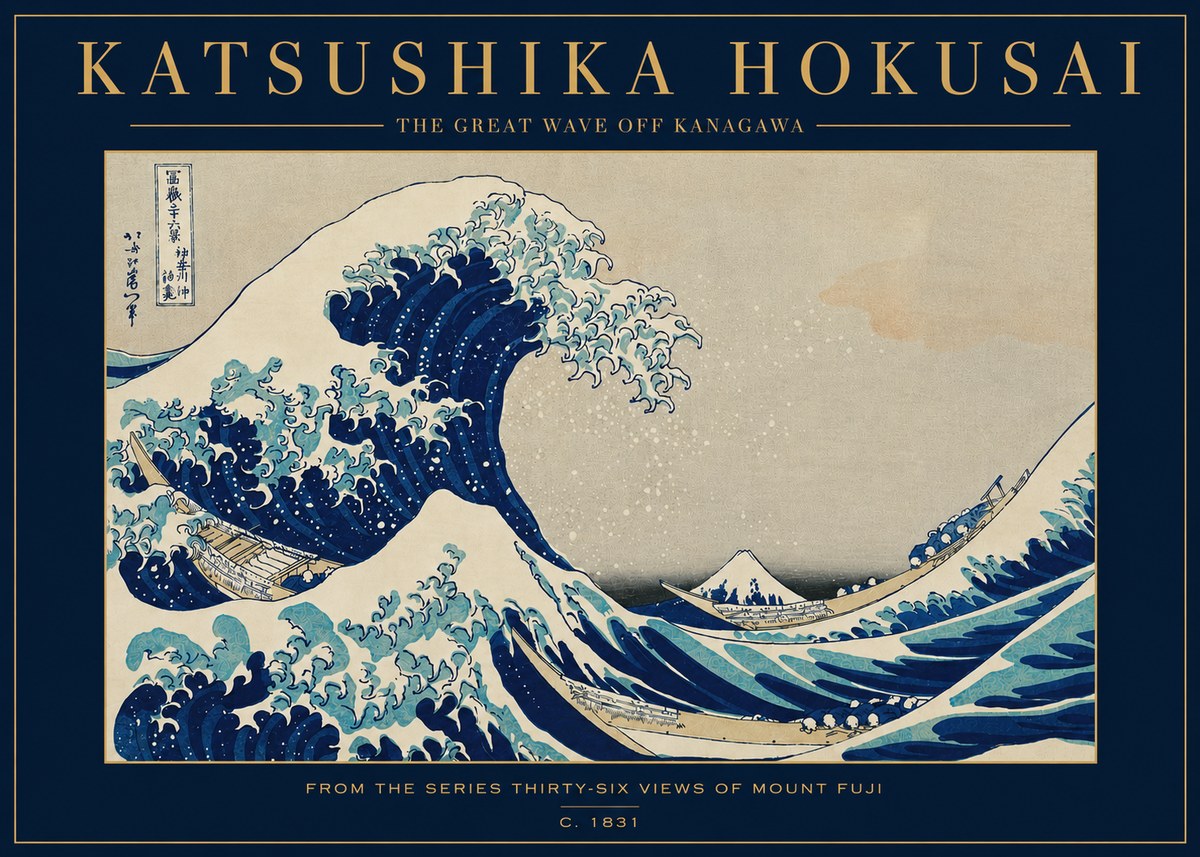 Katsushika Hokusai The Great Wave off Kanagawa I No3 - Poszter