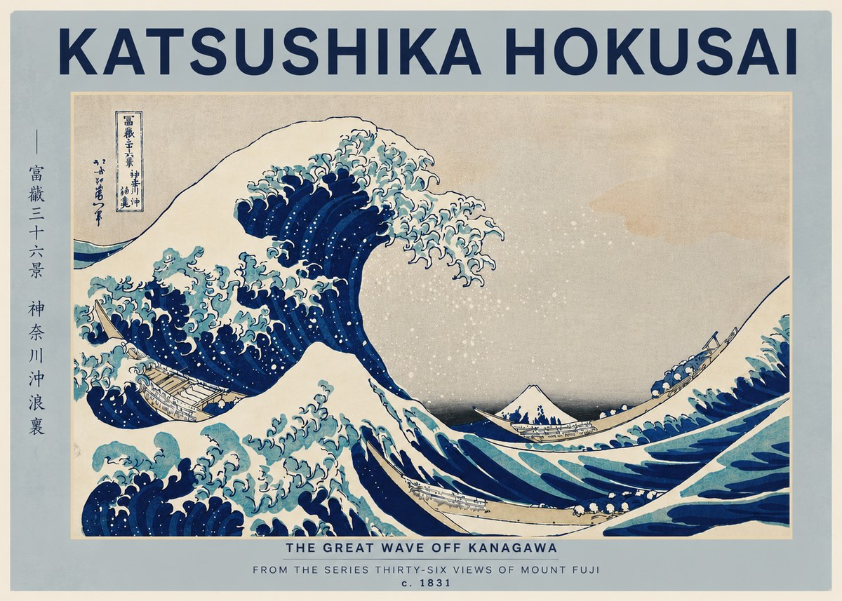 Katsushika Hokusai The Great Wave off Kanagawa I No4 - Poszter