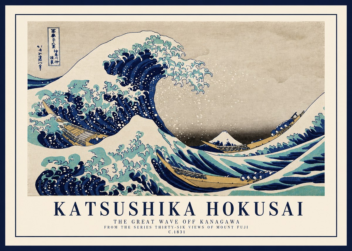 Katsushika Hokusai The Great Wave off Kanagawa II No2 - Poszter