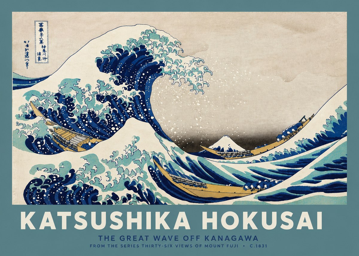 Katsushika Hokusai The Great Wave off Kanagawa II No4 - Poszter