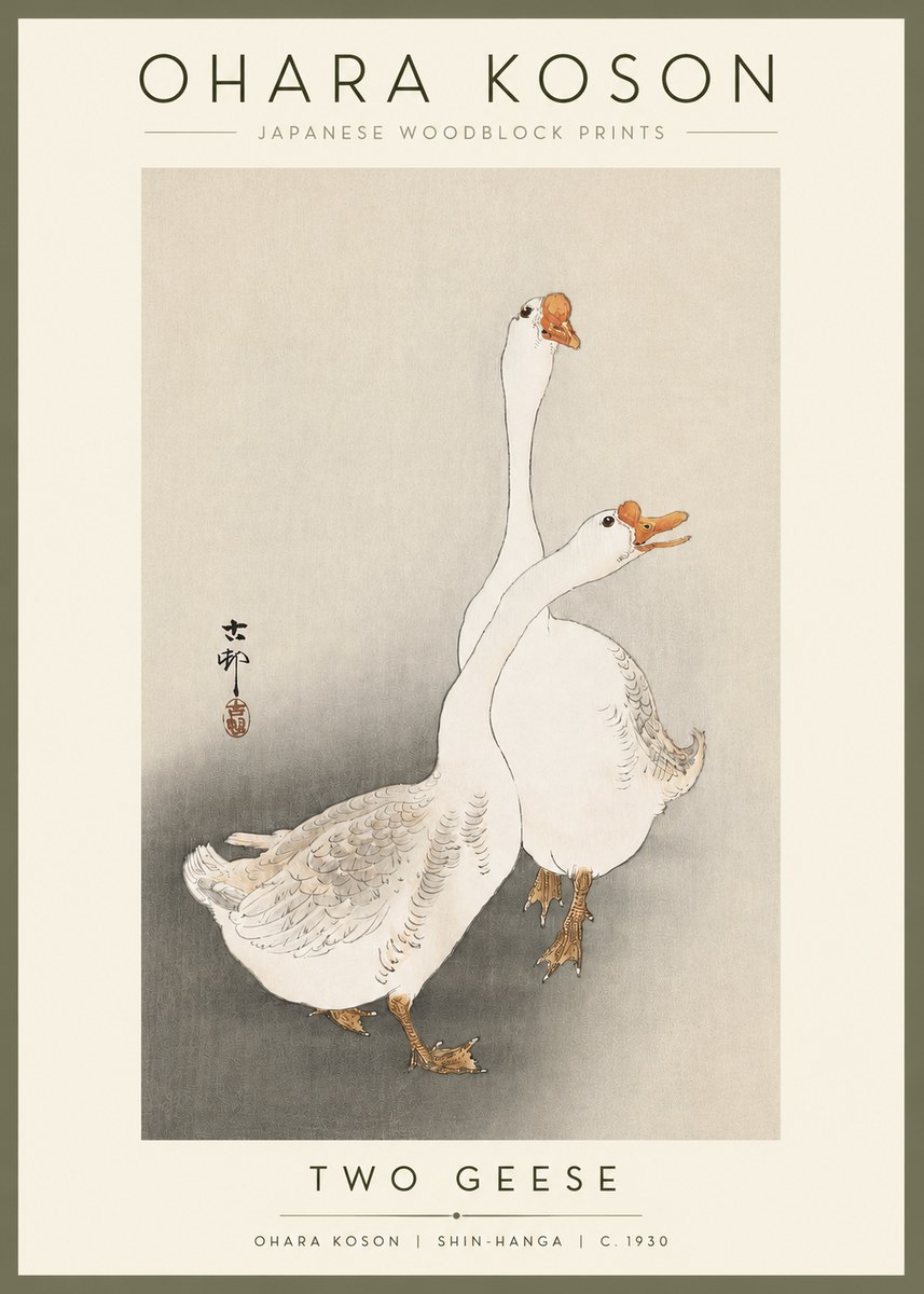 Ohara Koson Two Geese No2 - Poszter