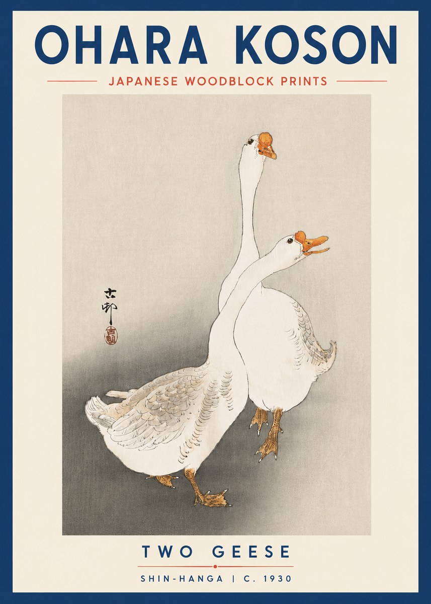 Ohara Koson Two Geese No3 - Poszter