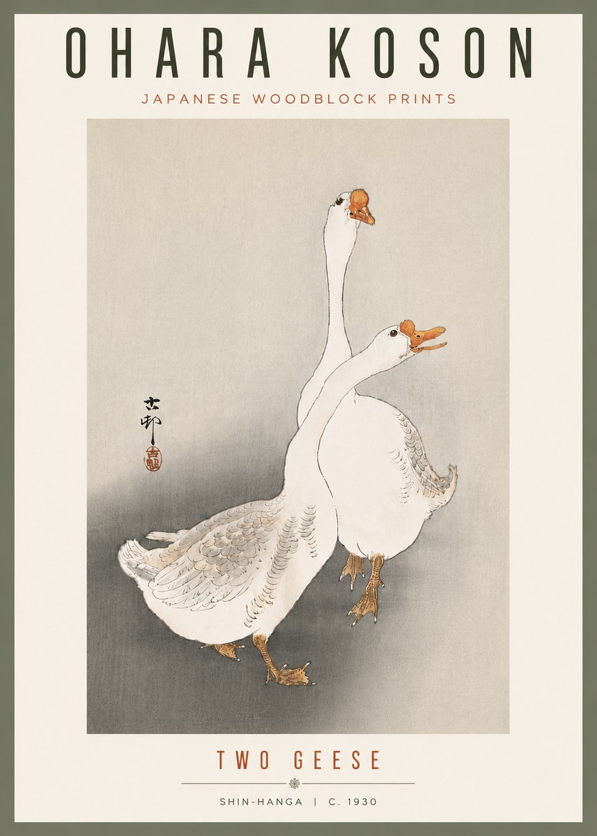 Ohara Koson Two Geese No6 - Poszter