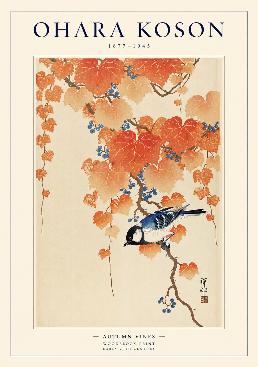 Ohara Koson Autumn Vines No1 - Poszter