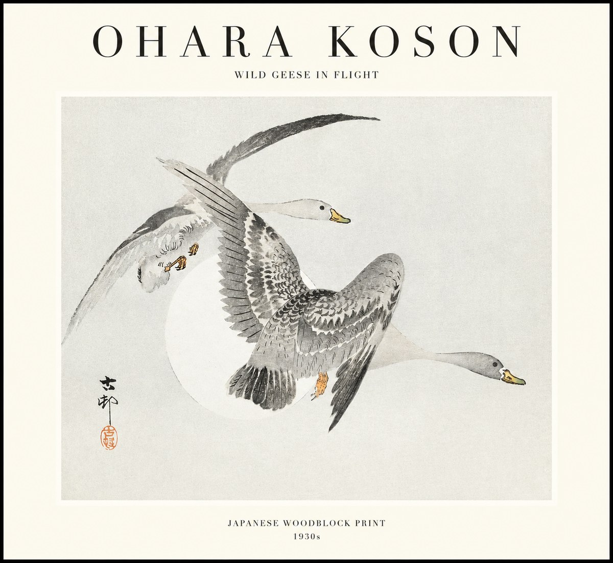 Ohara Koson Wild Geese in Flight I No1 - Poszter