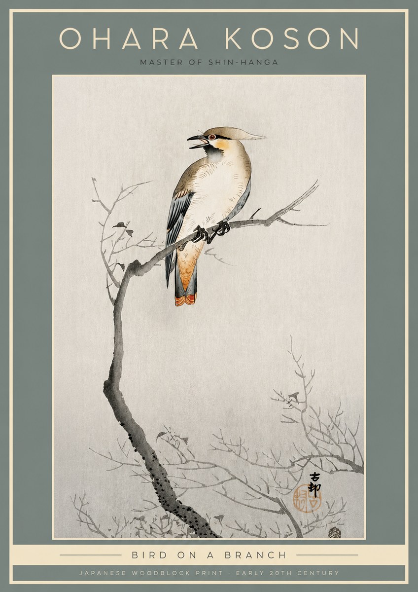 Ohara Koson Bird on a Branch I No2 - Poszter