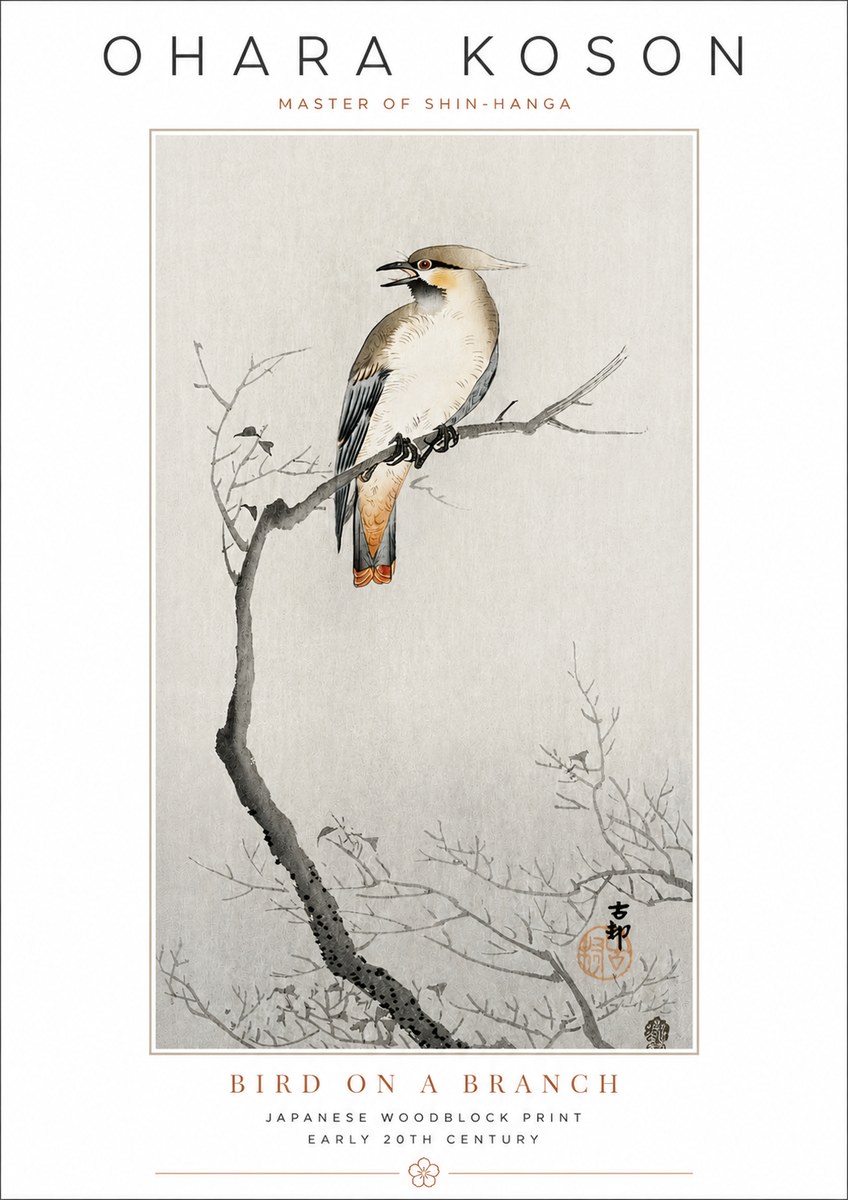 Ohara Koson Bird on a Branch I No3 - Poszter