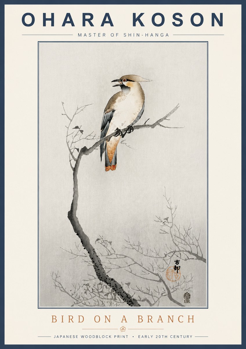 Ohara Koson Bird on a Branch I No4 - Poszter