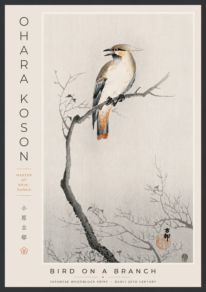 Ohara Koson Bird on a Branch I No5 - Poszter