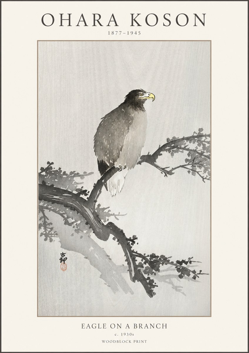 Ohara Koson Eagle on a Branch I No1 - Poszter