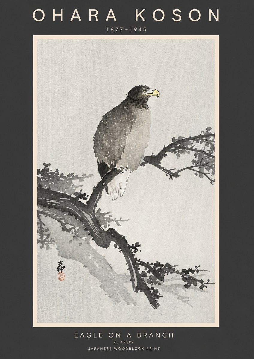 Ohara Koson Eagle on a Branch I No3 - Poszter