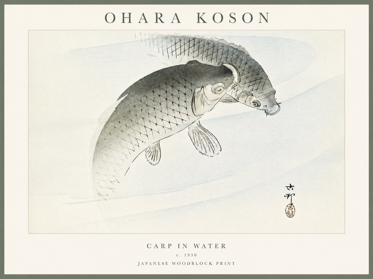 Ohara Koson Carp in Water No4 - Poszter