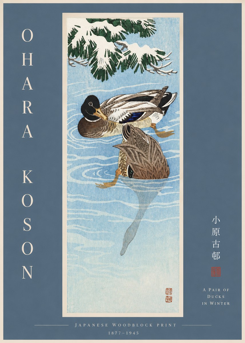 Ohara Koson A Pair of Ducks in Winter No2 - Poszter