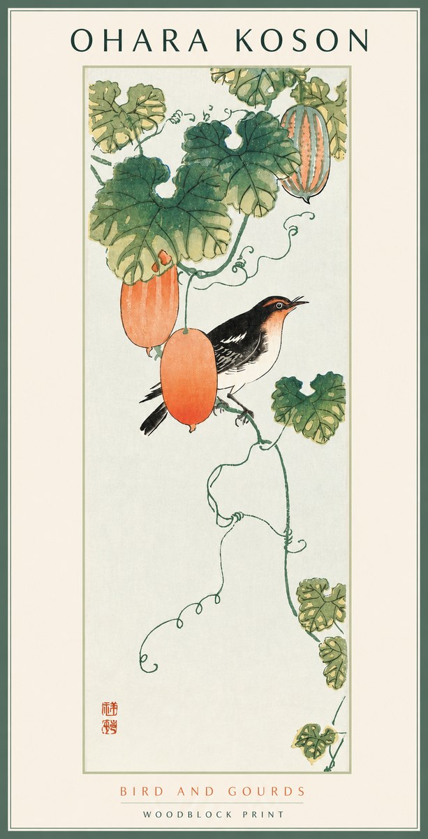 Ohara Koson Bird and Gourds No2 - Poszter