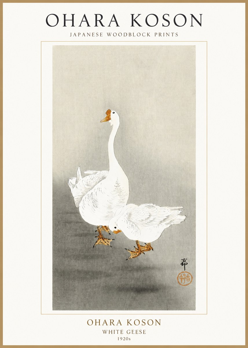 Ohara Koson White Geese No1 - Poszter