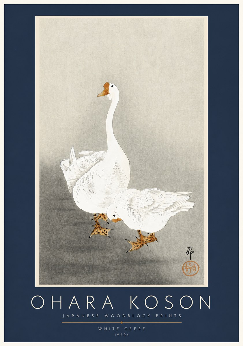 Ohara Koson White Geese No2 - Poszter